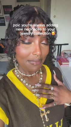 Your necklace stack just got bolder.💗 Taurus Midheaven, Chunky Gold Jewelry, En Route Jewelry, Street Style Outfits Casual, Dope Jewelry Accessories, Necklace Stack, Earthy Jewelry, High Fashion Jewelry, Fire Fits