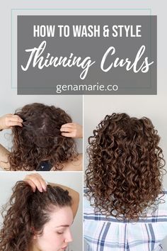 How to Wash & Style Thinning, Shedding Curly Hair – Gena Marie Thinned Out Curly Hair, Curly Hair Routine For Fine Hair, How To Weigh Down Curly Hair, Curly Hair Method Steps, Curly Hair Routine For Volume, Hair Porosity, Curl Cream, Dull Hair