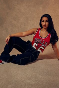 NBA The Crowd Is Roaring Bulls Tank - Red | Fashion Nova, Screens Tops and Bottoms | Fashion Nova Chicago Bulls Outfit Woman Style, Bulls Jersey Outfit Woman, Jersey Outfit Ideas, Basketball Jersey Outfit Women, Nba Game Outfit Woman, Atlanta Braves Outfit, Chicago Bulls Outfit, Nba Outfit, Jersey Outfit