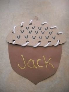 a piece of paper with the word jack written on it