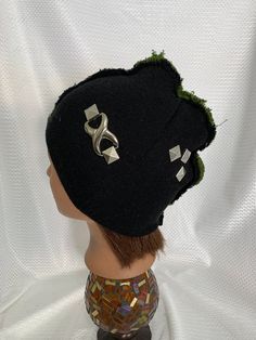 grunge bling hats,grunge skull hats,bling knit beanies,knit bling hat,custom knit hat,Bling hat,repurposed hats,upcycled hat,custom made hat If you don't see a color ,color combo or a pattern you like, just drop me a convo I'm sure I can make it for you....These hats are so super cool and easy to wear. more Bling,jewels,gems etc can be added also for a small additional fee. can be worn many different ways, front,back or side (see photos) Drop me a convo with your cell number and I can send you a Adjustable Punk Beanie Hat, Punk Style Adjustable Beanie Hat, Handmade Black Mini Hats For Winter, Handmade Black Mini Winter Hats, Handmade Beanie Costume Hats One Size, Custom Handmade Hats For Winter, Hats Grunge, Skull Hats, Fringe Scarf Crochet