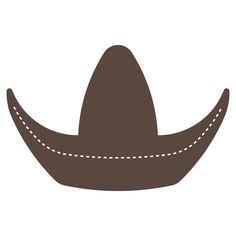 a brown sombrero with stitching around the edge on a white background illustration