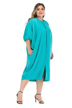 Loose Fit Mumu Kaftan Flowy Drapped Dress with Pockets Spring Workwear Maxi Dress With Draped Sleeves, Spring Maxi Dress With Draped Sleeves For Work, Chic Oversized Solid Color Midi Dress, Oversized Dresses With Pockets For Daywear, Oversized Daywear Dresses With Pockets, Solid Color Oversized Knee-length Dress, Oversized Solid Color Knee-length Dress, Oversized Knee-length Solid Color Dress, Oversized Dresses For Daywear