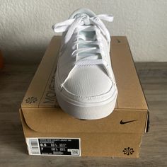 Brand New, Never Worn, All White, Women’s Size 8.5. Size 7 In Men’s Nike Casual Skate Shoes With White Sole, Casual Nike Skate Shoes With White Sole, Nike Casual Sneakers With Perforations, Nike Classic Everyday Sneakers, Classic Nike Sneakers For Everyday, Nike Casual Everyday Sneakers, Casual Skate Shoes With Perforations, Casual Everyday Nike Sneakers, Nike Casual Skate Shoes