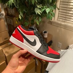 Jordan 1 Low Bred Toe Sizes 9m 13m Brand New With Box Classic Colorway! Jordan 1 Low Bred Toe, Jordan 1 Low Bred, Jordan Retro 1 Low, Jordan Bred, Shoes Jordan 1, Jordan 1 Lows, Jordan Retro 6, Jordan Retro 12, Jordan Retro 11