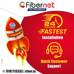 a red and yellow advertisement for fibernet