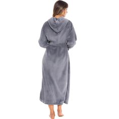 Looking for a quality robe for women that will keep you warm and cozy all winter long? Look no further than the Alexander del Rossa Women's full length fleece hooded bathrobe. This womens robe is made from thick, soft fleece and is sure to keep you comfortable whether you're relaxing at home or getting out of the shower. The hood provides extra warmth on those cold nights, and the inner and outer ties keep the robe securely in place. Whether you wear these robes for women while lounging around t Cozy Hooded Robe For Loungewear, Cozy Winter Robe For Overnight, Winter Hooded Lounging Robe, Hooded Winter Robe For Sleep, Cozy Winter Overnight Robe, Cozy Winter Robe, Super Soft, Cozy Winter Robe Super Soft, Cozy Super Soft Winter Robe, Cozy Hooded Robe For Winter