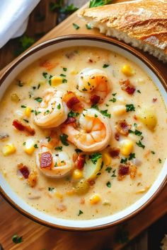 Shrimp Chowder - Insanely Good Corn Chowder With Bacon, Shrimp And Corn Chowder, Shrimp Corn Chowder, Shrimp Soup Recipes, Easy Corn Chowder, Shrimp And Corn, Bacon Corn Chowder, Shrimp Chowder, Shrimp Corn