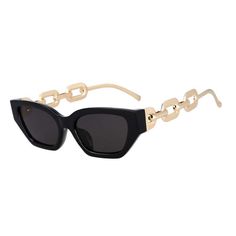 CCspace Women's Full Rim Oversized Cat Eye Resin Chain Leg Frame Sunglasses 53235 Sunglasses CCspace Sunglasses black 53235 Chic Black Metal Sunglasses, Black Metal Sunglasses For Parties, Black Metal Sunglasses For Party, Black Metal Party Sunglasses, Modern Black Metal Sunglasses, Resin Chain, Cat Eye Shape, Eye Shape, Eye Shapes