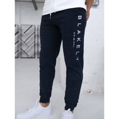 The Blk Original Are The Ultimate Sweatpants. A Best Seller, The Blakely Team Designed This Wardrobe Essential With Flexibility For Everyday Use In Mind. Slim Fit Blakely Original Embroidery Blue Straight Leg Pants With Letter Print, Fitted Blue Bottoms With Letter Print, Casual Blue Sweatpants With Letter Print, Casual Blue Joggers With Letter Print, Blue Casual Joggers With Letter Print, Casual Blue Letter Print Sweatpants, Casual Navy Bottoms With Comfort Waistband, Blue Cotton Joggers With Letter Print, Sporty Blue Pants With Letter Print