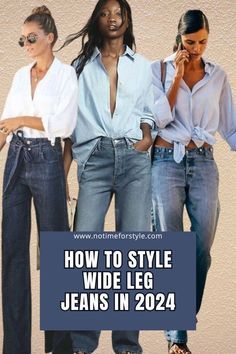 Wide Legged Jeans Outfit, Wide Leg Denim Outfit, Outfits With Wide Leg Jeans, Blue Tshirt Outfit, Wide Leg Jean Outfits, Styling Wide Leg Jeans, Wide Leg Trousers Outfit