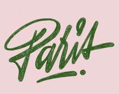 the word fair written in green ink on a pink background