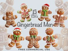 the gingerbread men are all dressed up for christmas