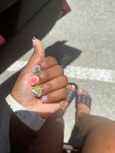 @itsjustpradaa on ig Junk nails, acrylic nails, nail ideas for black girls Shortie Junk Nails, Nails Acrylic Junk, Short Acrylic Nails Exotic, Short Acrylic Junk Nails, Short Junk Nail, Junk Set Nails, Acrylic Layover Nails Short, Black Girls Nails Ideas, Short Junk Nail Designs Acrylic