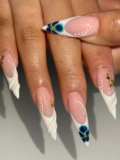 Stiletto Nails Spring, Blooming Gel Designs, Dominican Nails, Sea Nails, Kutek Disney, Unghie Sfumate