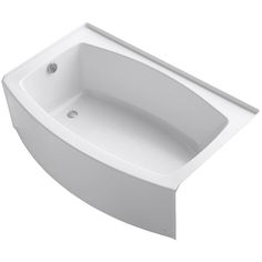 the bathtub is white and has an oval shape