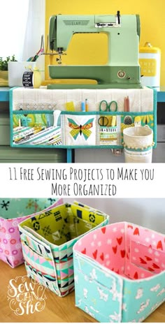 sewing projects to make you more organized with free patterns and printables for storage