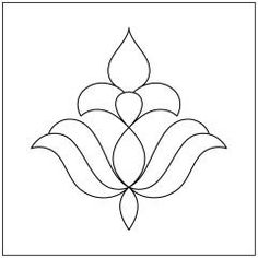 the outline of a flower is shown in black and white, with one line drawn across it