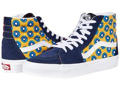 Vans SK8-Hi - Skate Shoes : (Tie Print Mix) Dress Blues/Multi : Keep it old school every step of the way with the classic Vans SK8-Hi skateboard shoes! High-top skate shoes with a classic silhouette and Sidestrap detail. Uppers of suede, leather, or canvas. Cotton drill lining. Padded collar for added comfort and support. Triple-stitch collar adorns collar. Die-cut EVA insert. Vulcanized construction: • Slimmed-down profile offers a flexible feel. • Gum rubber outsole with signature waffle tread Casual Custom Sneakers For Skateboarding With Vulcanized Sole, Casual Custom Sneakers With Vulcanized Sole For Skateboarding, Casual Custom Vulcanized Sneakers For Skateboarding, Casual Vans Custom Sneakers With Vulcanized Sole, Casual Custom Vans Sneakers With Vulcanized Sole, Casual Custom Sneakers With Rubber Sole For Skateboarding, Casual Custom Sneakers For Skateboarding With Rubber Sole, Retro High-top Skateboarding Sneakers With Rubber Sole, Retro High-top Sneakers For Skateboarding With Rubber Sole