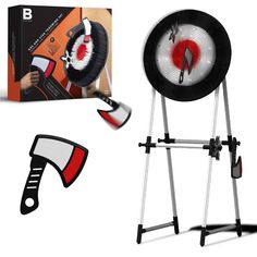 The Black Series Axe and Star Throwing and Target Set features three plastic axes and three stars designed for play indoors or out with the special target. Learn how to throw axes and stars at a target safely while honing your aim. Thanks to the durable plastic bristles on the target capture the axes without having to puncture paper or stick into foam, so you can reuse the same target again and again. Plus, it comes with a stand too.?Keep your eye on the bullseye and keep practicing to improve y Throwing Games, Target Setting, Set Game, Toss Game, Yard Games, Lawn Games, Krazy Coupon Lady, Backyard Fun, Black Series