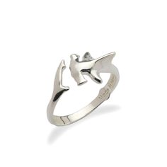 The Hammerhead Shark Ring in Sterling Silver features a stylish bypass design inspired by fierce hammerhead sharks. Locally made in Hawaii. Shop Now. Jewelry Goals, Shark Ring, Shark Jewelry, Enso Rings, Shark Design, Hammerhead Shark, Unusual Rings, Gold Ring Designs, Coral Ring