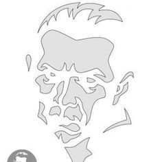 a drawing of a man with his face cut out