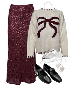 OUTFIT INSPIRATION with our new Sequin Bias Maxi Skirt in Burgundy. Which outfit is more your vibe? #taptoshop #shopsmall #outfitinspiration #ootd #holidaystyle Christmas And New Year, Christmas