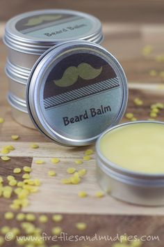 Cedarwood Beard Balm for Men. What a great DIY gift! | Fireflies and Mud Pies Homemade Beard Oil, Thoughtful Gifts For Him, Diy Gifts For Him, Diy Holiday Gifts