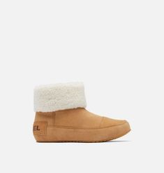 Slip-On Bootie With Faux Fur Collar For Warmth And Comfort. Rubber Outsole Provides Traction And Durability. Sorel Sandals, Faux Fur Top, Drawing Bag, Streetwear Shoes, Vegan Leather Handbag, Slide Slippers, Shoes Boots Ankle, Sorel Womens, Faux Fur Collar