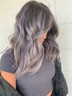 Ashy Gray Brown Hair, Gray Highlights On Brown Hair, Ashy Gray Hair, Balayage Before And After, Grey Brown Hair, Ash Grey Hair, Highlights On Brown Hair, Gray Highlights, Grey Blending