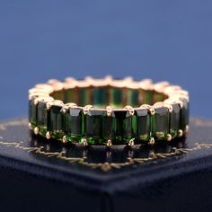 Dark Green Natural Tourmaline Eternity Band for Women Emerald Cut Gemstone Luxury Ring Engagement Ring Wedding Band Anniversary Gifts - Etsy Green Eternity Ring, Emerald Aesthetic, Luxury Engagement Rings, Luxury Ring, Sapphire Band, Ring Wedding Band, Luxury Rings, Green Sapphire, Tourmaline Gemstone