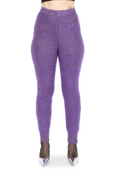 Sparkle Knit Leggings Pants noir kei ninomiya Winter Party Full-length Leggings, High Stretch Party Leggings For Winter, Purple Bottoms For Winter Party, Purple Party Bottoms For Winter, Purple Winter Party Bottoms, Noir Kei Ninomiya, Kei Ninomiya, Chain Dress, Purple Sparkle