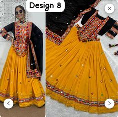 Added New Colour  ️ Real Modeling Collection ️ ❤️PRESENTING NEW NAVRATRI SPECIAL DESIGNER PRINTED LAHENGA CHOLI❤️ 👌Featuring Printed lehenga choli in heavy chinon silk. Quality is worth paying👌 # FABRIC DETAILS # LEHENGA :  HEAVY CHINON SILK WITH DIGITAL PRINT  FULLY STITCH LEHENGA WITH CANVAS PATTA & REAL MIRROR WORK  (4 Mtr flair) # INNER : MICRO CREPE # CHOLI         :  HEAVY CHINON SILK WITH REAL MIRROR WORK ( # DUPATTA   :  HEAVY CHINON SILK WITH REAL MIRROR WORK & RESA LACE  (2.2 MTR) # FREE SIZE FULLY STITCHED  LAHENGA WITH UN STITCH 1.20 MTR BLOUSE ; LAHENGA LENGTH IS 42 INCHES ;  WEIGHT :- 0.960 KG RATE :  75.99/- Wash Care: Machine Wash & Hand Wash In Cold Water Using Mild Detergent. TERMS OF SALE Shipping - We use globally known Logistics for best services like Fed-Ex, DHL, UP Traditional Maxi Length Lehenga For Festivals, Traditional Maxi Length Choli With Self Design, Bohemian Fitted Maxi Length Choli, Yellow Traditional Lehenga For Navratri, Yellow Bohemian Lehenga For Navratri, Bohemian Sets With Long Skirt For Navratri, Traditional Yellow Maxi Length Sets, Bohemian Long Skirt Sets For Navratri, Fitted Dress For Diwali Festival