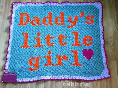 Made this one up at my granddaughter's request :) and the testers have done a fantastic job! All patterns include the graph and written row by row color counts. Pattern available at: https://thecrochetcouch.com/kids-afghans/daddys-little-girl-afghan-c2c-crochet-pattern. . #daddysgirlquotes #daddydaughter #daddygirlcrafts #girlc2ccrochetblanket #c2ccrochetblanketbabygirl #c2cbabygirl #c2ccrochetpatterngirl Crochet Couch, Yarn Bobbins, C2c Crochet Pattern, Crochet Alphabet, C2c Crochet Blanket, Crochet Graphs, Black And White Words, Graph Crochet, Crochet Baby Girl