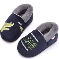 Besonety Girls Boys Fuzzy Warm Slippers Kids Toddler House Home Slippers Playful Winter Slippers With Soft Sole, Cute Winter Slippers For Playtime, Playful Non-slip Winter Slippers, Blue Slippers With Round Toe For Playtime, Comfortable Winter Slippers For Playtime, Blue Round Toe Slippers For Playtime, Cute Blue Non-slip Slippers, Toddler House, Slippers Fluffy