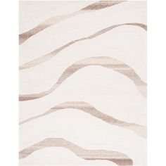 an area rug with wavy lines on the side and white ground, in front of a white background