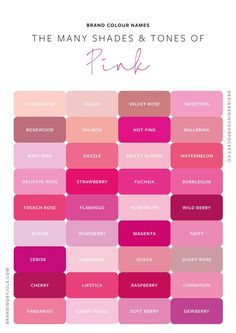 the many shades and tones of pink