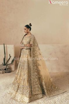 South Asian Dresses, Royal Bridal Lehenga, Lehenga Frock, Mehndi Lehenga, Bridal Dress Pakistani, Nameera By Farooq, Designer Mehndi, Pakistani Gown, Mehendi Dress