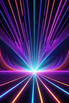 an abstract background with neon lights and lines