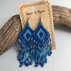 Blue Boho Dangle Beaded Earrings. Nwt. Never Worn. Perfect For Special Occasion Or Everyday Wear Blue Beaded Fringe Dangle Jewelry, Adjustable Beaded Blue Earrings, Blue Adjustable Beaded Earrings For Pierced Ears, Adjustable Blue Beaded Earrings, Adjustable Blue Beaded Earrings For Pierced Ears, Blue Beaded Teardrop Chandelier Earrings, Adjustable Blue Beaded Fringe Earrings, Blue Dangle Beaded Earrings, Handmade Blue Teardrop Chandelier Earrings