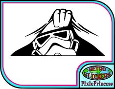 the star wars logo is shown in black and white, with an image of darth vader's fist