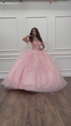 Quinceañera | Long Train, 3D Flowers, Rhinestones w/ Embroidered See-t Flower Girl Accessories, Quince Dress, Kids Party Dresses, Baptism Dress, Communion Dresses, Long Train, 3d Flowers, Ruffle Sleeves, Quinceanera Dresses