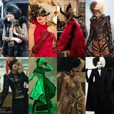 the collage shows many different styles of clothing and accessories, including catsuits