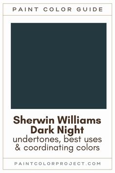 the color guide for sheryln williams's dark night undertones, best uses and coordinating colors