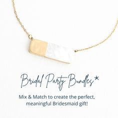 The Bridal Party Gold Necklace Bundle allows you to choose the perfect shimmering, adjustable 14K gold plated necklace for each bridesmaid. Choose four matching styles, two and two, or an individual style for each bridesmaid— you know her best! Mix and match with our Confetti Gold Necklace, Heart of Joy Necklace in Sunstone, Courage Light and Gold Necklace and the With Love Gold Necklace. Each necklace comes individually packaged in our signature boxes. Inside, she’ll find a Story of Hope of a l Delicate Gold Bridal Necklace For Party, Wedding Necklace With Delicate Gold-plated Chain, Gold Plated Delicate Chain Necklace For Wedding, Adjustable Gold Jewelry For Bridesmaid, White Jewelry With Adjustable Chain For Bridesmaid Gift, Gold Necklace With Adjustable Chain For Bridesmaid Gift, Delicate Gold Necklace For Bridesmaids, Adjustable Gold Jewelry For Bridal Shower, Gold Delicate Chain Bridal Necklace For Bridesmaid Gift