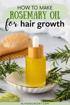 Learn how to make rosemary oil for hair growth! Wondering how to grow your hair faster with rosemary? This detailed DIY shows you the BEST way to infuse oil with rosemary leaves to grow long hair fast. You'll also discover rosemary oil benefits for hair + how to use this natural recipe for hair growth, thickening, and to help stop hair fall! Rosemary Oil Benefits, Recipe For Hair Growth, Oil Benefits For Hair, Long Hair Fast, Cornrows Natural, Diy Hair Oil