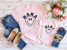 Boys Tops, Mother And Son, New Mom Gift, Mother And Daughter, New Mom, Matching Shirts, Cricut Svg, Smiley Face