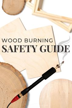 a bunch of different wood slices and a pyrography tool. the title says: wood burning safety guide Wooden Crafts Diy, Wood Burning Patterns Stencil, Protecting Yourself, Wood Slice Art, Wood Burning Patterns, Safety Tips, Wood Slices