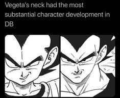 an image of vegeta's neck had the most substanial character development in ddb