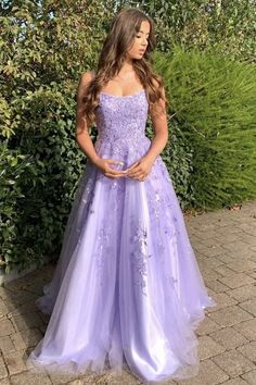 Purple Grad Dresses, Prom Dress 2022, Applique Prom Dress, Prom Dresses Lavender, Wedding Dress Cheap, Back Prom Dress, Lavender Prom Dresses, Dresses Quince, Dress 2022